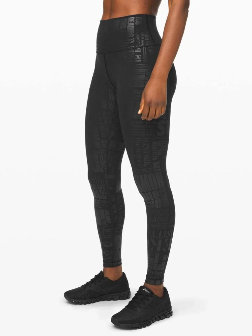 Wunder Under Hi-Rise 7/8 20Y Manifesto Embossed Black Collection Size 12